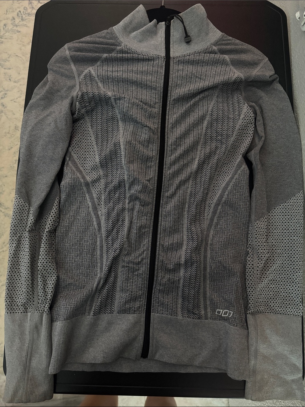 Lorna Jane Gray Seamless Knit Zip-Up Utility Jacket